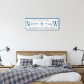 Persoonlijke familienaam breedtegraad lengtegraad  canvas afdruk (Insitu (Slaapkamer))