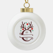 Persoonlijke familienaam "C" Keramische Bal Ornament (Voorkant)
