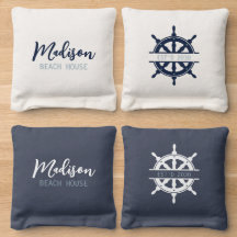 Persoonlijke familienaam Coastal Theme Blue