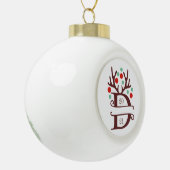 Persoonlijke familienaam "D" Keramische Bal Ornament (Links)