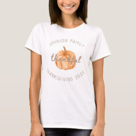 Persoonlijke familienaam Dankbaar Neutraal Gingham T-shirt