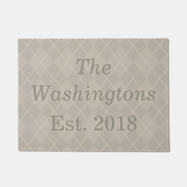 Persoonlijke  familienaam Doormat Rug Gift Deurmat (Voorkant)