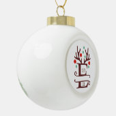 Persoonlijke familienaam "E" Keramische Bal Ornament (Links)