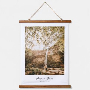 Persoonlijke familienaam en foto's afdrukken hangend wandkleed