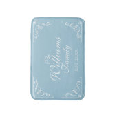 Persoonlijke familienaam Est. blauw badmat (Voorkant Verticaal)