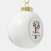 Persoonlijke familienaam "F" Keramische Bal Ornament (Links)