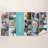 Persoonlijke familienaam Foto Collage Strandlaken (Voorkant)