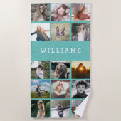 Persoonlijke familienaam Foto Collage Strandlaken (Voorkant)