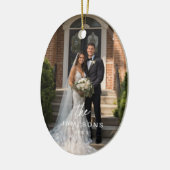 Persoonlijke familienaam Foto Keramisch Ornament (Links)