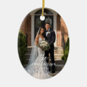 Persoonlijke familienaam Foto Keramisch Ornament (Voorkant)