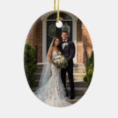 Persoonlijke familienaam Foto Keramisch Ornament (Achterkant)