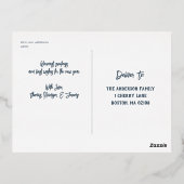 Persoonlijke familienaam Foto Lijst Folie Feestdagen Briefkaart (Achterkant)