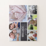 Persoonlijke familienaam, foto's, grote stukken legpuzzel<br><div class="desc">Pas deze puzzel aan met hun familiefoto's als een leuk cadeau. Verander alle foto's en familienaam. Grotere puzzelstukjes voor de kleine om van dit spel en speciaal afbeelding te genieten.</div>