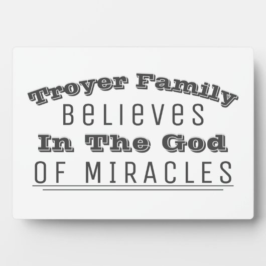 Persoonlijke familienaam God van Miracles Christel Fotoplaat (voorkant)