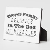 Persoonlijke familienaam God van Miracles Christel Fotoplaat (Zijkant)