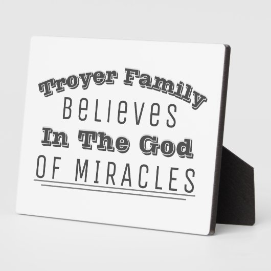 Persoonlijke familienaam God van Miracles Christel Fotoplaat (Zijkant)