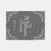 Persoonlijke familienaam gray fleece deken (Voorkant (Horizontaal))