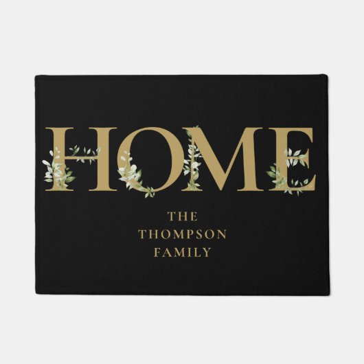 Persoonlijke familienaam groen goud thuis deurmat (Voorkant)