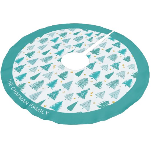 Persoonlijke familienaam Groene Blauwgroen kerstbo Kerstboom Rok (Gekanteld)