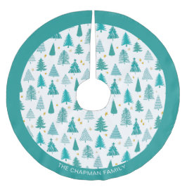 Persoonlijke familienaam Groene Blauwgroen kerstbo Kerstboom Rok