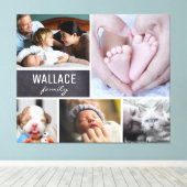 Persoonlijke familienaam, grote familie canvas afdruk (Insitu (Houten vloer))