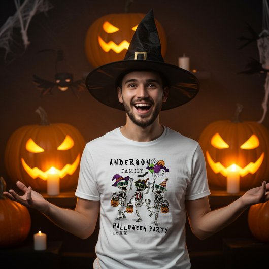 Persoonlijke familienaam Halloween Party T-shirt