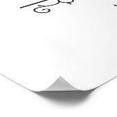Persoonlijke familienaam in script met bladmotief poster (Hoek)