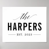 Persoonlijke familienaam Jaar Vastgestelde Druk Poster (Voorkant)