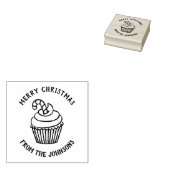 Persoonlijke familienaam Kerst Cupcake Rubberstempel (Gestempeld)