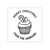 Persoonlijke familienaam Kerst Cupcake Rubberstempel (Afrduk)
