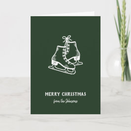 Persoonlijke familienaam Kerst schaatsen Kaart
