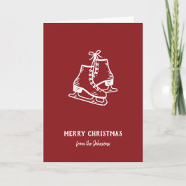 Persoonlijke familienaam Kerst schaatsen Kaart