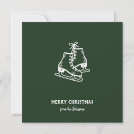 Persoonlijke familienaam Kerst schaatsen Kaart