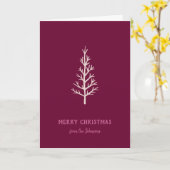 Persoonlijke familienaam Kerstboom Kaart (Gele Bloem)