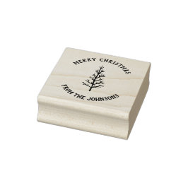 Persoonlijke familienaam Kerstboom Rubberstempel