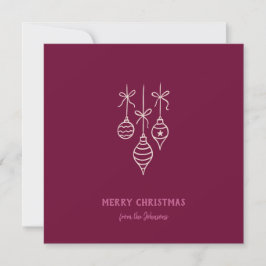 Persoonlijke familienaam Kerstboomornament Kaart
