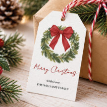 Persoonlijke familienaam Kerstkrans Rood lint