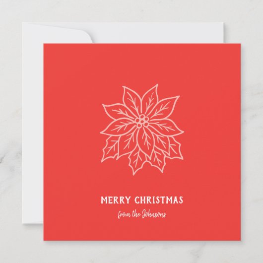 Persoonlijke familienaam Kerstmis bloem Kaart (Voorkant)
