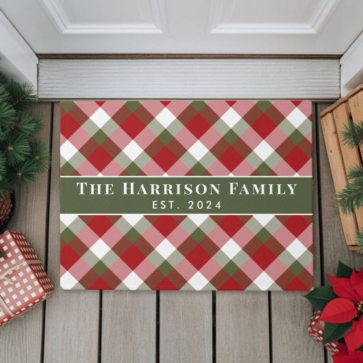 Persoonlijke familienaam Kerstvakantie Plaid Deurmat