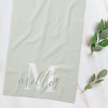 Persoonlijke familienaam Kitchen Handhanddoek Theedoek<br><div class="desc">Aangepast ontworpen keukenhanddoeken met gepersonaliseerde monogram en familienaam in moderne handkalligrafie.</div>