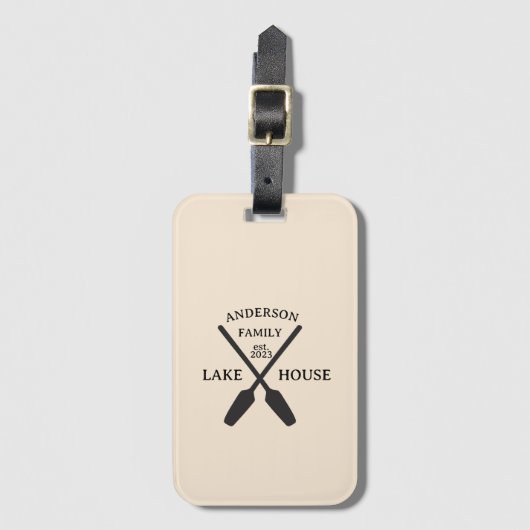 Persoonlijke familienaam Lake House Bagagelabel (Voorkant (verticaal))