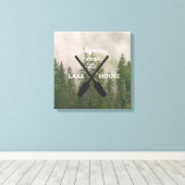 Persoonlijke familienaam Lake House Canvas Afdruk (Insitu (Houten vloer))