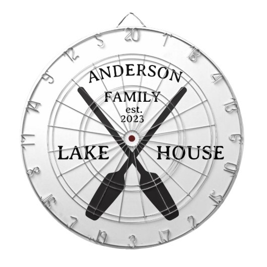 Persoonlijke familienaam Lake House Dartbord (Voorkant)
