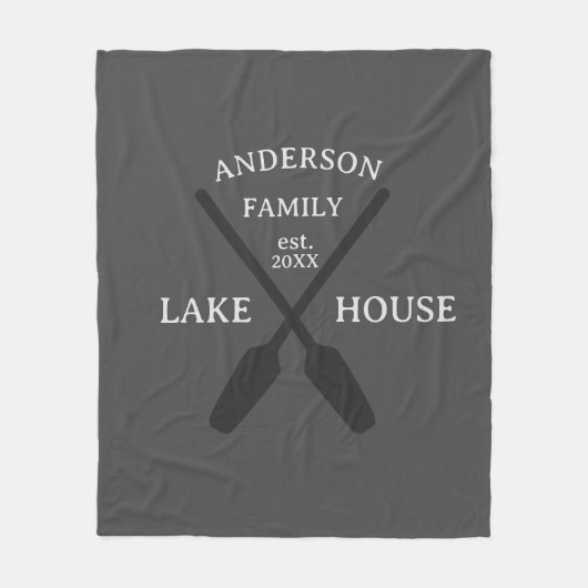 Persoonlijke familienaam Lake House Fleece Deken (Voorkant)