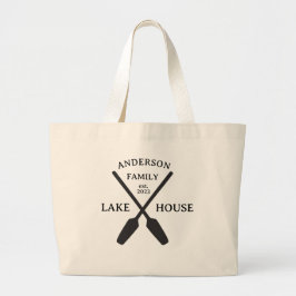 Persoonlijke familienaam Lake House Grote Tote Bag