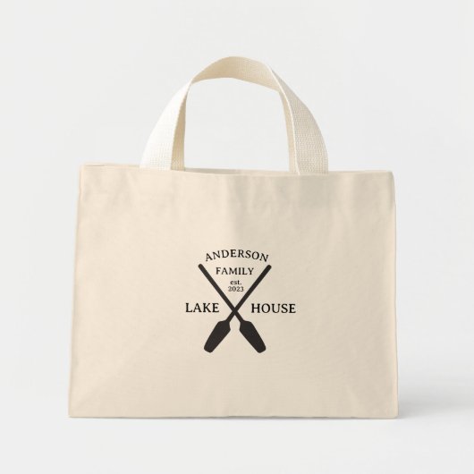 Persoonlijke familienaam Lake House Mini Tote Bag (Voorkant)