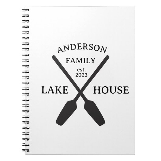 Persoonlijke familienaam Lake House Notitieboek (Voorkant)