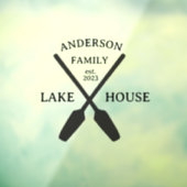 Persoonlijke familienaam Lake House Raamsticker (Vel 3)