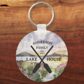 Persoonlijke familienaam Lake House Sleutelhanger (Voorkant)