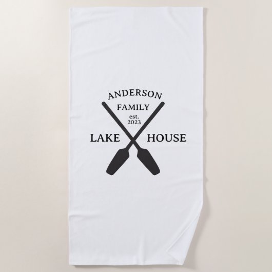 Persoonlijke familienaam Lake House Strandlaken (Voorkant)